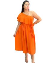 Vestido Midi Ombro Só Elegante E Confortável Vestido Midi Ombro Só Elegante E Confortável