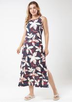 Vestido Midi Pau a Pique Estampado Azul Marinho Vestido Midi Pau a Pique Estampado Azul Marinho