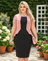 Vestido Midi Peplum Blazer Moda Feminina Evangélica