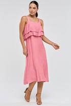 Vestido Midi PKS Alças Viscose Rosê