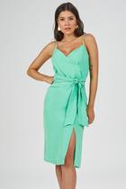Vestido Midi PKS Com Amarração Verde Claro