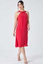 Vestido Midi PKS Frente Única Vermelho