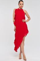 Vestido Midi PKS Frente Única Vermelho