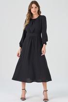 Vestido Midi PKS Poá Preto