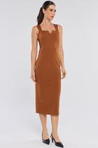 Vestido Midi PKS Ponto Roma Terracota Vestido Midi PKS Ponto Roma Terracota