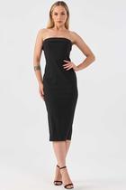 Vestido Midi PKS sem alça Preto