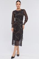 Vestido Midi PKS Tule Estampa Gray Circles