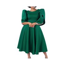 Vestido Midi Plissado Elegante De Cintura Alta Para Mulheres, Gola Redonda, Manga Curta, Para Vestido Midi Plissado Elegante De Cintura Alta Para Mulheres, Gola Redonda, Manga Curta, Para