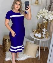 Vestido Midi Plus Size Babadinho Moda Evangélica Feminina