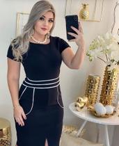 Vestido Midi Plus Size Bolso Moda Evangélica Feminina