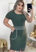 Vestido Midi Plus Size Bolso Moda Evangélica Feminina