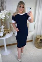 Vestido Midi Plus Size Botão Moda Evangélica Feminina Vestido Midi Plus Size Botão Moda Evangélica Feminina