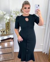 Vestido Midi Plus Size Carmen Moda Evangélica Feminina Vestido Midi Plus Size Carmen Moda Evangélica Feminina