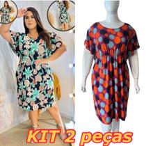 Vestido Midi Plus Size com Elástico Manga Larguinha Malha Fria Liganete Opção Gestantes Envio 12 a 24h