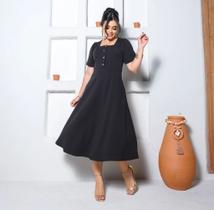 Vestido Midi Plus Size Elisângela Moda Evangélica Feminina
