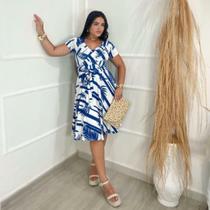 Vestido Midi Plus Size Faixa Estampado Moda Evangélica Feminina