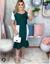 Vestido Midi Plus Size Léia Moda Evangélica Feminina Vestido Midi Plus Size Léia Moda Evangélica Feminina