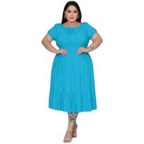 Vestido Midi Plus Size Moda Tamanho Grande Blogueira Floral