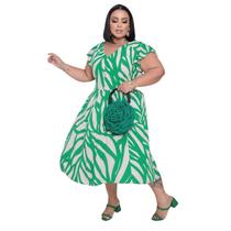 Vestido Midi Plus Size Moda Tendência Verão Tamanho Grande