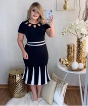 Vestido MIDI Plus Size Nesga Moda Feminina Evangélica