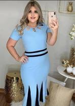 Vestido MIDI Plus Size Nesga Moda Feminina Evangélica