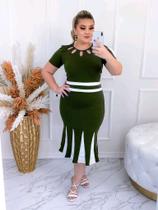 Vestido MIDI Plus Size Nesga Moda Feminina Evangélica