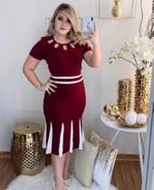 Vestido MIDI Plus Size Nesga Moda Feminina Evangélica