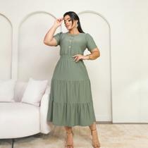 Vestido Midi Plus Size Noemi Moda Evangélica Feminina