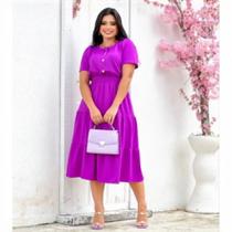 Vestido Midi Plus Size Noemi Moda Evangélica Feminina