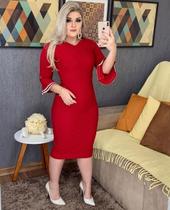 Vestido Midi Plus Size Raquel Moda Evangélica Feminina Vestido Midi Plus Size Raquel Moda Evangélica Feminina