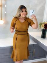 Vestido Midi Plus Size Viés Moda Evangélica Feminina