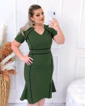 Vestido Midi Plus Size Viés Moda Evangélica Feminina