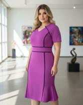 Vestido Midi Plus Size Viés Moda Evangélica Feminina