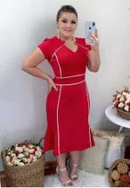 Vestido Midi Plus Size Viés Moda Evangélica Feminina