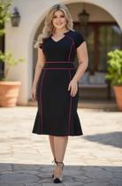 Vestido Midi Plus Size Viés Moda Evangélica Feminina