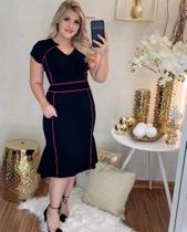 Vestido Midi Plus Size Viés Moda Evangélica Feminina