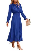 Vestido Midi PRETTYGARDEN 2025 Swiss Dot Azul M Vestido Midi PRETTYGARDEN 2025 Swiss Dot Azul M