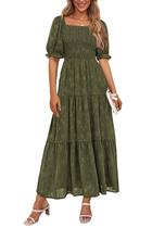 Vestido midi PRETTYGARDEN feminino de verão 2025 floral A Line