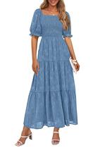 Vestido Midi PRETTYGARDEN Mujer Verano Casual Azul XXL Vestido Midi PRETTYGARDEN Mujer Verano Casual Azul XXL