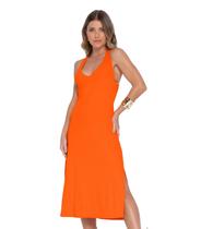 Vestido midi regata em ribana canelada rovitex