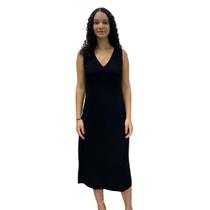 Vestido Midi Reto Decote V Lez A Lez Vestido Midi Reto Decote V Lez A Lez