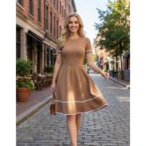 Vestido Midi Rodado Godê Evangélico Social Branco Festas Oferta Barato Promoção Mais Vendido Cor:VermelhoTamanho:G