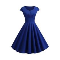 Vestido Midi Rosa Vintage - Decote V - Estilo Elegante Retrô para Festa e Escritório