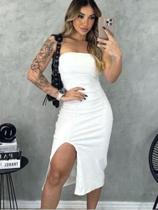 Vestido Mídi sem alça Com Fenda - Tamanho Único Vestido Mídi sem alça Com Fenda - Tamanho Único