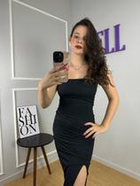 Vestido Midi sem alça D Bell Preto Vestido Midi sem alça D Bell Preto