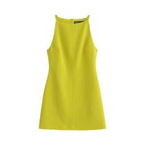Vestido Midi Sem Mangas Para Mulheres, Elegante Para Festas Noturnas, Preto, Branco, Amarelo 2024 Vestido Midi Sem Mangas Para Mulheres, Elegante Para Festas Noturnas, Preto, Branco, Amarelo 2024