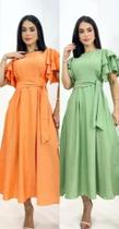 Vestido Midi Social Moda Feminino