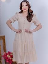 Vestido Midi Soltinho Malha Lese de Festa Convidads Vestido Midi Soltinho Malha Lese de Festa Convidads