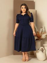 Vestido Midi Soltinho Verão Casual Elegante Moda Evangélica com Manga