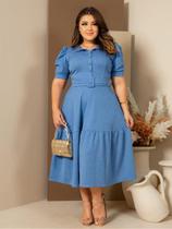 Vestido Midi Soltinho Verão Casual Elegante Moda Evangélica com Manga